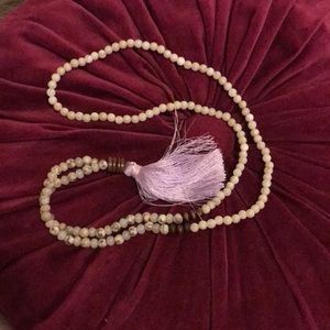 3/$18 Stone bead with tassel pendant necklace